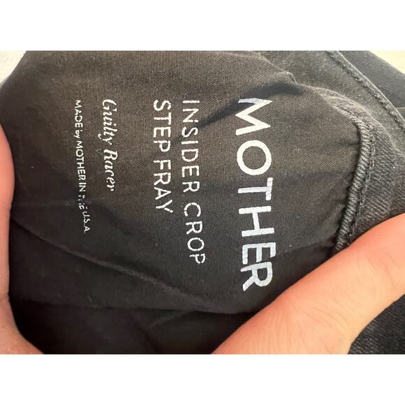Mother Insider Crop Step Fray Guilty Racer Black Sz 28‎ Jeans Raw Hem - Picture 15 of 16
